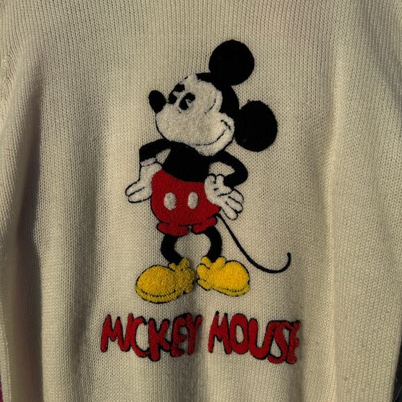 70s Disney Character Fashions Classic Mickey Mouse Knit Pullover Sweater - Picture 2 of 6